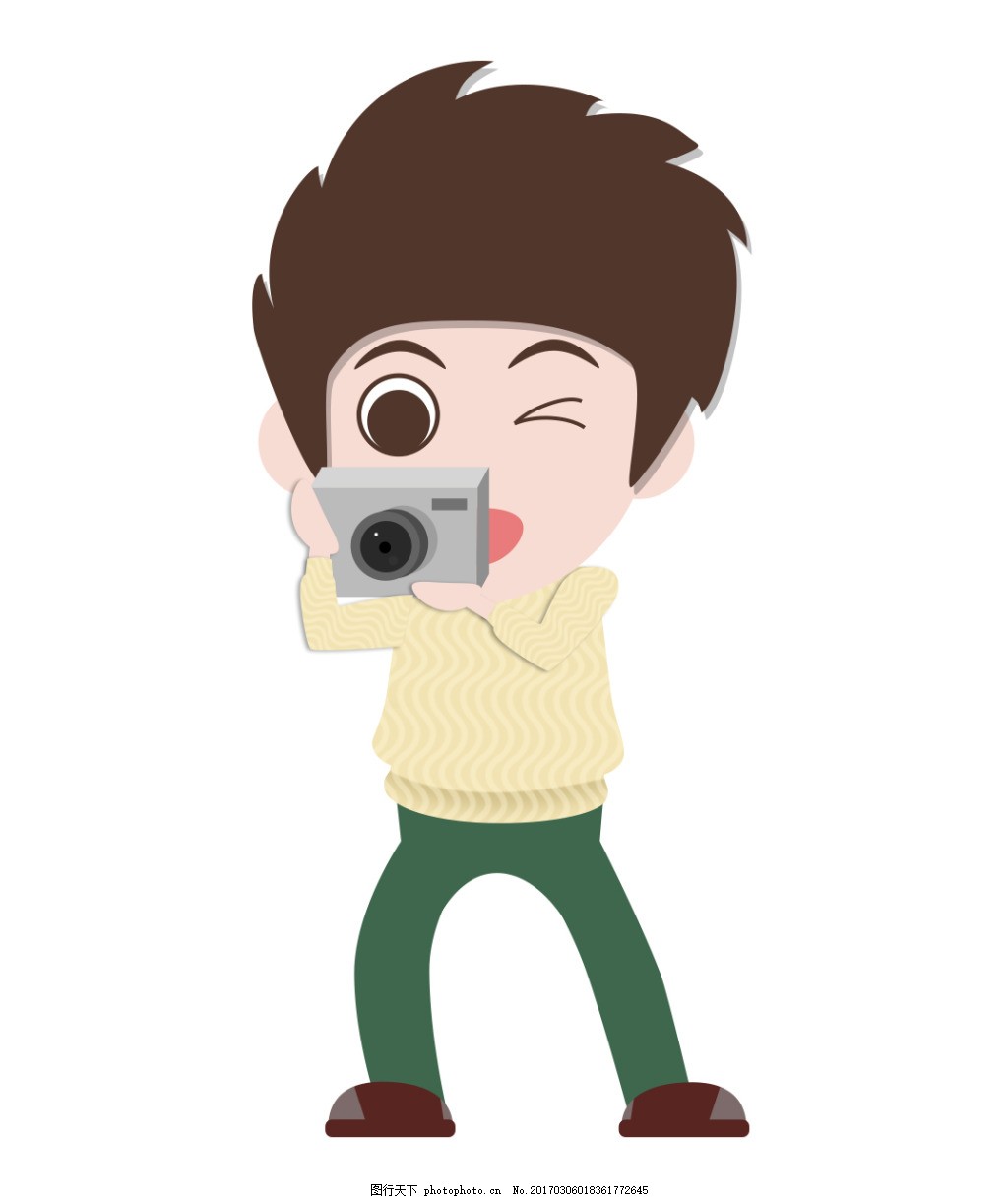 卡通拍照的人矢量图与摄影摄像服务